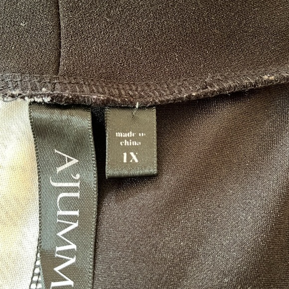 A’jumma Black, white & Black Plaid high low Single button Blazer w/lapel Size 1X - Picture 9 of 11